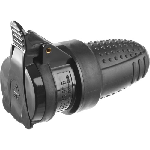 ЗУБР IP44, 16 A/220 В, обрезиненная розетка, Профессионал (55187-B)