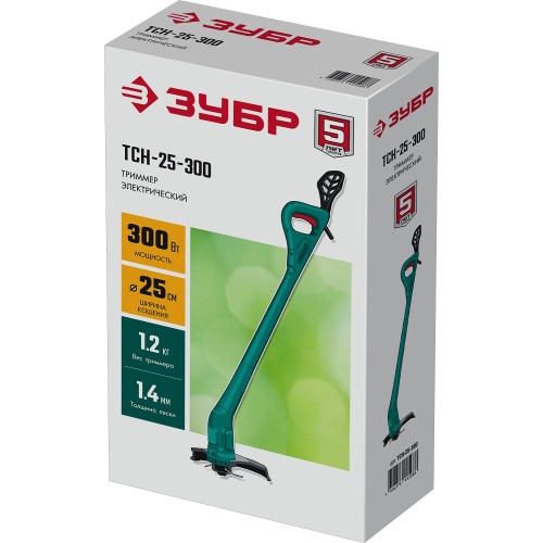 ЗУБР 300 Вт, ш/с 25 см, сетевой триммер (ТСН-25-300)