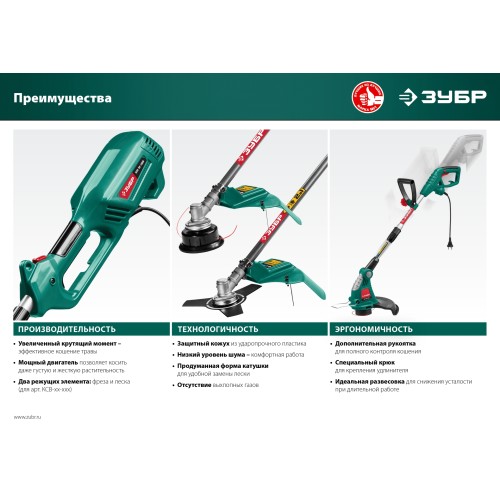 ЗУБР 600 Вт, ш/с 33 см, сетевой триммер (ТСН-33-600)