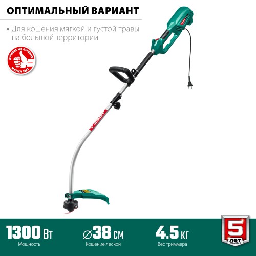 ЗУБР 1300 Вт, ш/с 38 см, сетевой триммер (ТCB-38-1300)