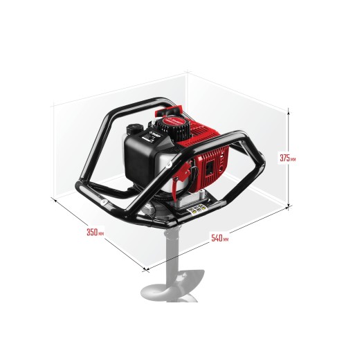 ЗУБР d 60 - 250 мм, 52 см3, 2 оператора, мотобур (бензобур) (МБ2-250)