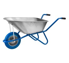 ЗУБР ПТ-100, 90 л, 180 кг, одноколесная, полиуретановое колесо, садовая тачка, Профессионал (39901)