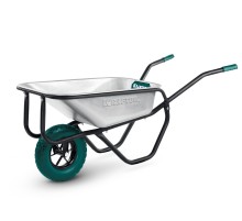 KRAFTOOL MAXDrive-1 110л, 260 кг, одноколесная, с трубным усилителем, кузов 0,9 мм, полиуретановое колесо, тачка строительная (39862)