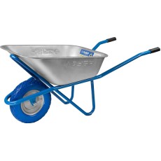 ЗУБР ПТ-200, 110 л, 220 кг, одноколесная, полиуретановое колесо, строительная тачка, Профессионал (39903)