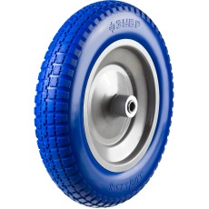 ЗУБР КПУ-1, 3.25″ х 350 мм, для тачек (арт. 39901, 39976), стальной диск, подшипник - 16 мм, полиуретановое колесо, Профессионал (39912-1)