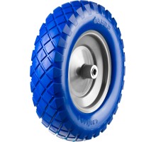 ЗУБР КПУ-2, 4″ х 380 мм, для тачек (арт. 39903, 39974), стальной диск, подшипник - 16 мм, полиуретановое колесо, Профессионал (39912-2)