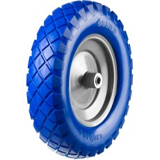 ЗУБР КПУ-2, 4″ х 380 мм, для тачек (арт. 39903, 39974), стальной диск, подшипник - 16 мм, полиуретановое колесо, Профессионал (39912-2)