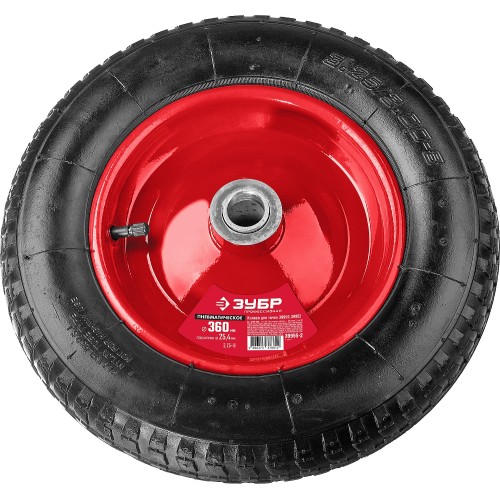 ЗУБР КП-2, 3.25″ х 360 мм, для тачек (арт. 39950 39952), стальной диск, подшипник - 25,4 мм, пневматическое колесо (39955-2)