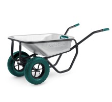 KRAFTOOL MAXDrive-2 110л, 280 кг, двухколесная, с трубным усилителем, кузов 0,9 мм, полиуретановые колеса, тачка строительная (39860)