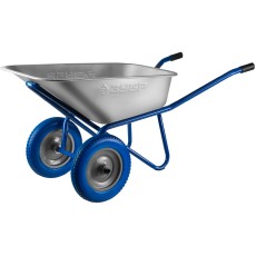 ЗУБР ПТ-300, 110 л, 240 кг, двухколесная, полиуретановые колеса, строительная тачка, Профессионал (39911)
