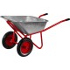 ЗУБР Т-22, 110 л, 200 кг, двухколесная, пневматические колеса, строительная тачка (39950)