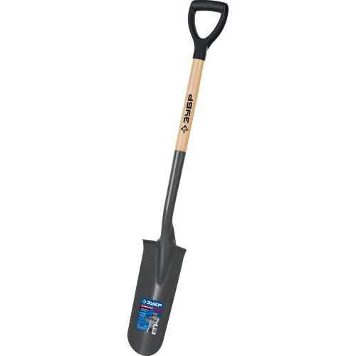 ЗУБР Фаворит, 353х152х1120мм, полотно 1.7мм, закалено, дерев. лакир. черенок высш. сорт с рукояткой, дренажная лопата, ПРОФЕССИОНАЛ (4-39515)