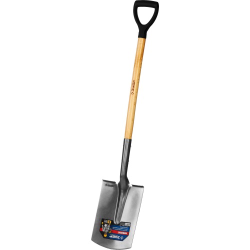 ЗУБР Фаворит 310х215х1200мм, полотно 1.7мм закалено, дерев. лакир. черенок высш.сорт с рукояткой, штыковая прямоуг. лопата, Профессионал (4-39513)