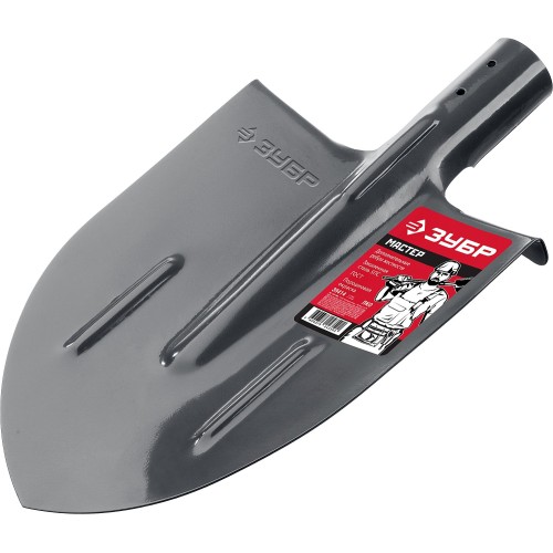 ЗУБР Мастер, 380 х 208 мм, полотно 1.6 мм, закалено, с рёбрами жёсткости, без черенка, тип ЛКО, штыковая лопата (39414)