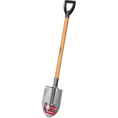 ЗУБР Мастер-НС, 380х208х1200мм, полотно 2мм, нерж. сталь, закалено, дерев. лакир. черенок высш. сорт с рукояткой, тип ЛКО, штыковая лопата (39447)