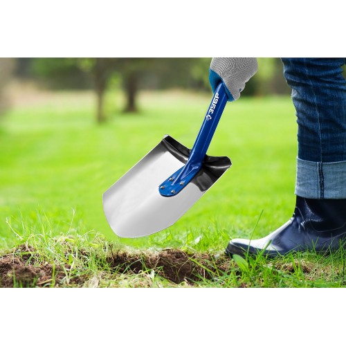 ЗУБР Артель-НС, 280 х 190 х 1200 мм, полотно 2 мм, нержавеющая сталь, закалено, стальной изогнутый черенок, штыковая лопата, Профессионал (4-39406)