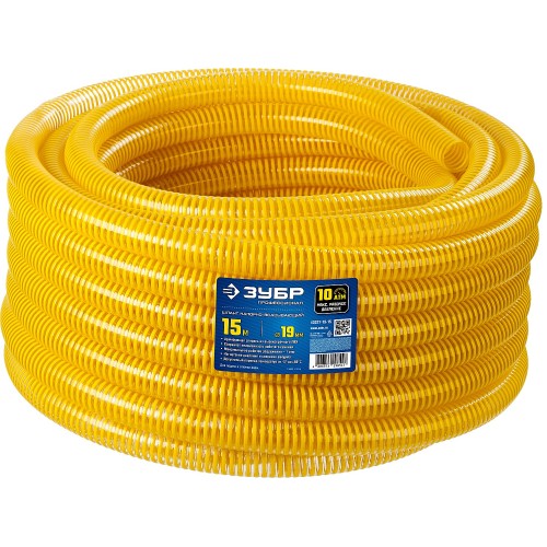 ЗУБР 19 мм x 15 м, 10 атм, со спиралью ПВХ, напорно-всасывающий шланг, ПРОФЕССИОНАЛ (40327-19-15)