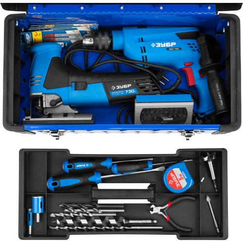 ЗУБР СПЕЦ-18, 470 x 240 x 215 мм, (18″), металлический, ящик для инструментов, Профессионал (38155-18)