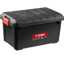 ЗУБР ГРОТ-70, 610 х 370 х 330 мм, 70 л, усиленный ящик-контейнер с крышкой (38184-24)