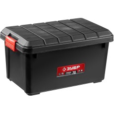 ЗУБР ГРОТ-70, 610 х 370 х 330 мм, 70 л, усиленный ящик-контейнер с крышкой (38184-24)