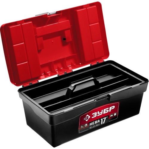ЗУБР НЕВА-17, 420 х 220 х 180 мм, (17″), пластиковый ящик для инструментов (38323-17)