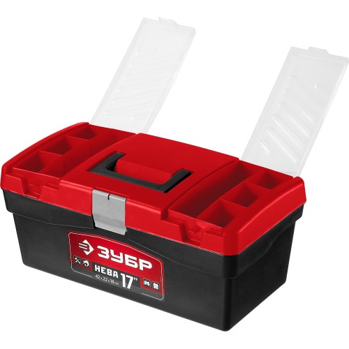 ЗУБР НЕВА-17, 420 х 220 х 180 мм, (17″), пластиковый ящик для инструментов (38323-17)