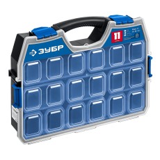 ЗУБР АМУР-11, 462 х 365 х 92 мм, Пластиковый органайзер со съемными лотками (38042-11)