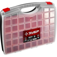 ЗУБР ВОЛГА-20, 425 х 330 х 60 мм, пластиковый органайзер с 20 съемными лотками (38034-20)