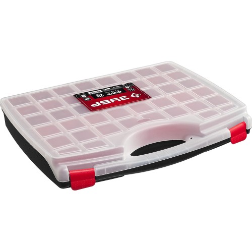 ЗУБР ВОЛГА-20, 425 х 330 х 60 мм, пластиковый органайзер с 20 съемными лотками (38034-20)