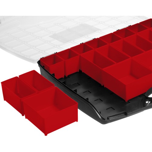 ЗУБР ВОЛГА-20, 425 х 330 х 60 мм, пластиковый органайзер с 20 съемными лотками (38034-20)