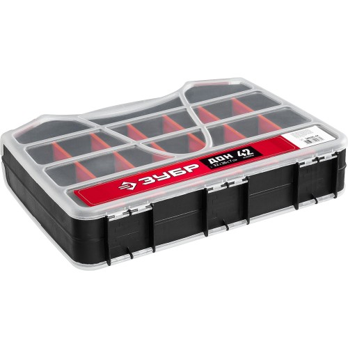 ЗУБР ДОН-42, 320 х 260 х 70 мм, двухсторонний органайзер с 42 ячейками (38036-42)