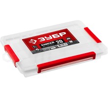 ЗУБР ЕНИСЕЙ-20, 297 х 175 х 45 мм, (12″), пластиковый органайзер c 15 регулируемыми ячейками (38192-12)