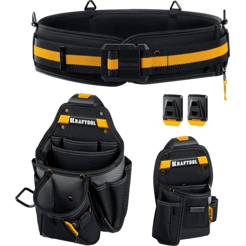 KRAFTOOL KBS-3 в комплекте: пояс монтажника, большая сумка, малая сумка, пояс монтажника (38762)