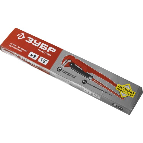 ЗУБР №2, 1.5″, 440 мм, трубный ключ с прямыми губками (27314-2)