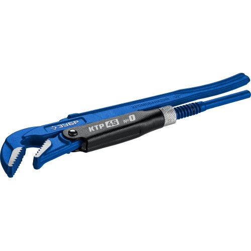 ЗУБР КТР-45, №0, 1/2″, 330 мм, трубный ключ с изогнутыми губками, Профессионал (27337-0)