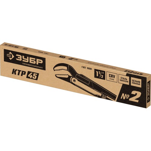 ЗУБР КТР-45, №2, 1.5″, 440 мм, трубный ключ, Профессионал (27337-2)