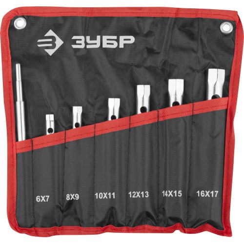 ЗУБР 7 предм., 6 - 17 мм, набор торцовых трубчатых ключей (27162-H7)