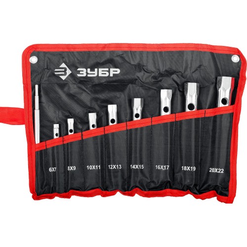 ЗУБР 9 предм., 6 - 22 мм, набор торцовых трубчатых ключей (27162-H9)