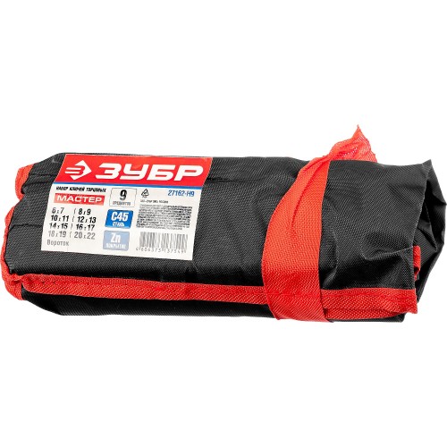 ЗУБР 9 предм., 6 - 22 мм, набор торцовых трубчатых ключей (27162-H9)