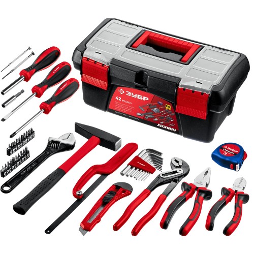 ЗУБР Хозяин-42, 42 предм., универсальный набор инструмента для дома (22105)