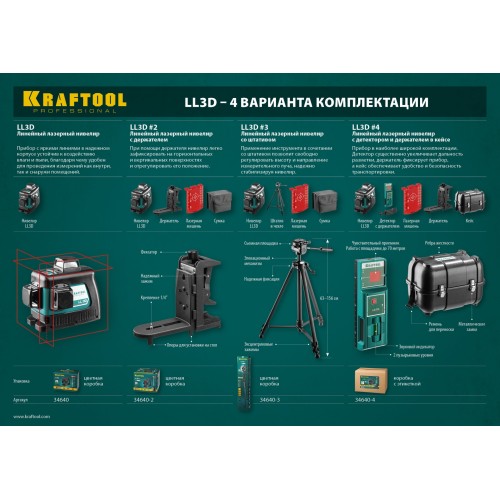KRAFTOOL LL 3D #3, лазерный нивелир (34640-3)