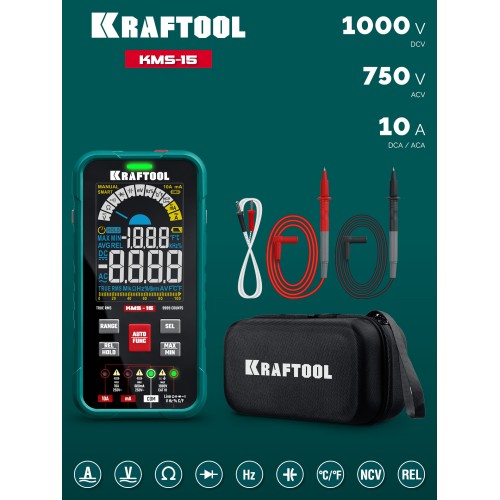 KRAFTOOL KMS-15 смарт-мультиметр цифровой (59870)