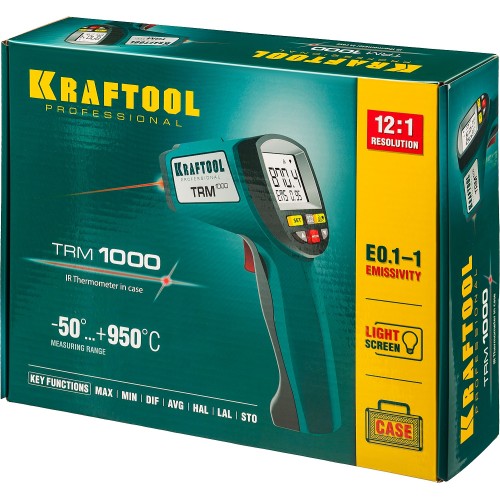 KRAFTOOL TRM-1000, -50° +950°С, пирометр инфракрасный (45703-950)