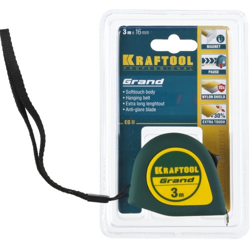 KRAFTOOL Grand, 3 м х 16 мм, рулетка (34022-03-16)