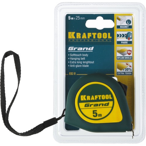 KRAFTOOL Grand, 5 м х 25 мм, рулетка (34022-05-25)