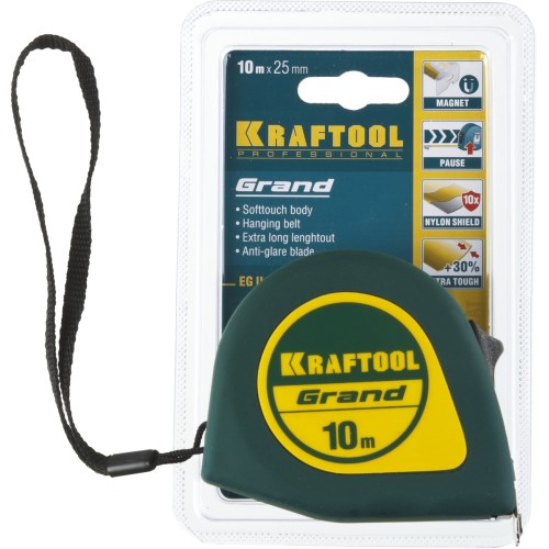 KRAFTOOL Grand, 10 м х 25 мм, рулетка (34022-10-25)