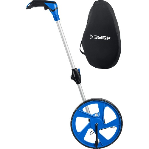 ЗУБР 0.1 - 9999 м, измерительное колесо, (курвиметр) со складной алюминиевой рукояткой, Профессионал (34880)