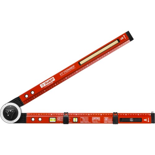 ЗУБР УГЛОМЕР, 500 мм, складной уровень-угломер (34740)