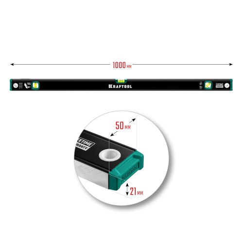 KRAFTOOL 1000 мм, с зеркальным глазком, уровень (34781-100)