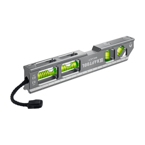 KRAFTOOL BILLET-20, 8 в 1, 200 мм, точность 0.3 мм/м, 4 глазка, брусковый магнитный уровень (34790)